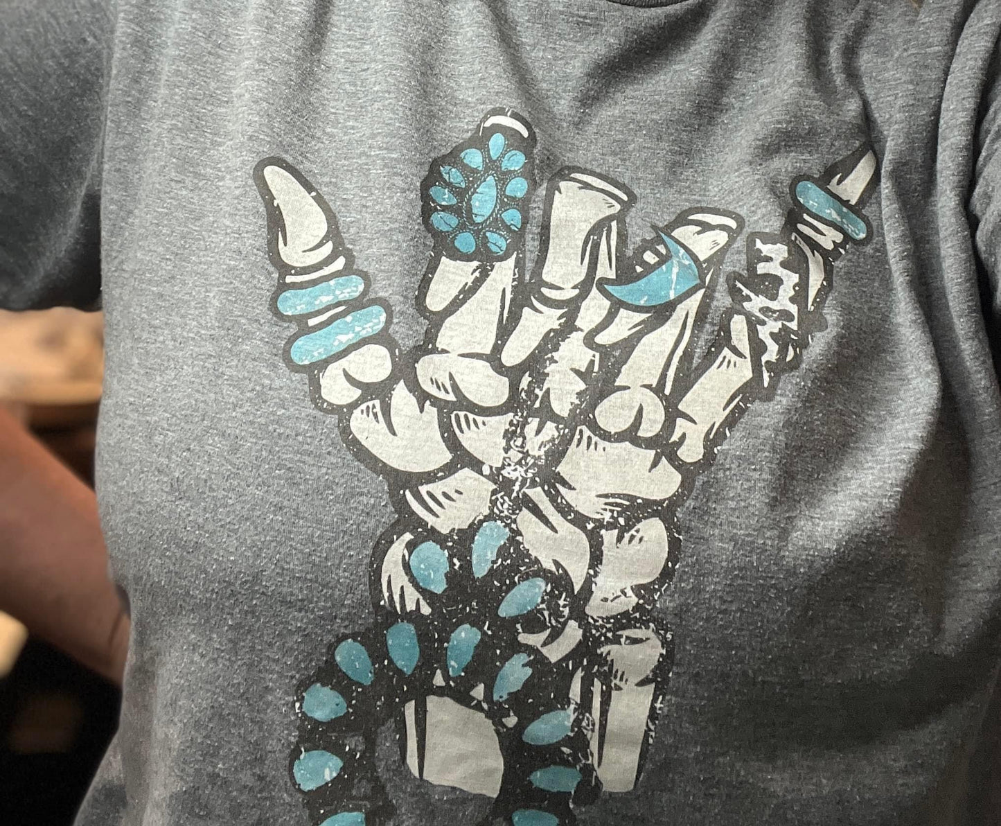 TURQUOISE SKULL HAND