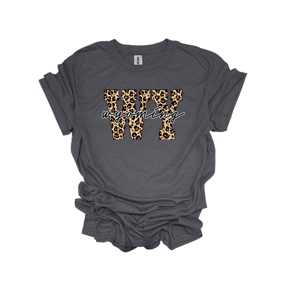 WYOMING STATE LEOPARD TEE