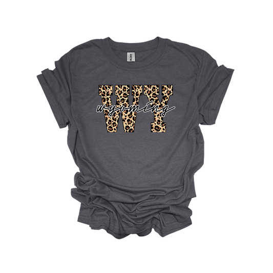 WYOMING STATE LEOPARD TEE