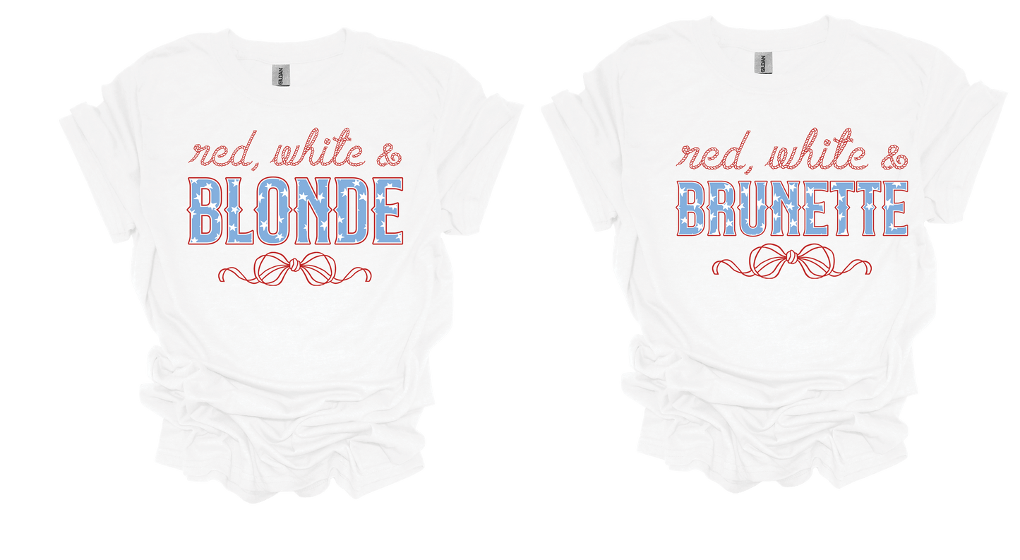 RED WHITE BLONDE/BRUNETTE